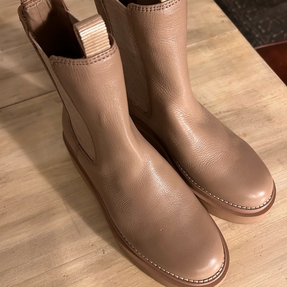 SOLD-Sam Edelman Kolton Wedge Chelsea Boots Cedarwood leather platform size 7 - Picture 12 of 12